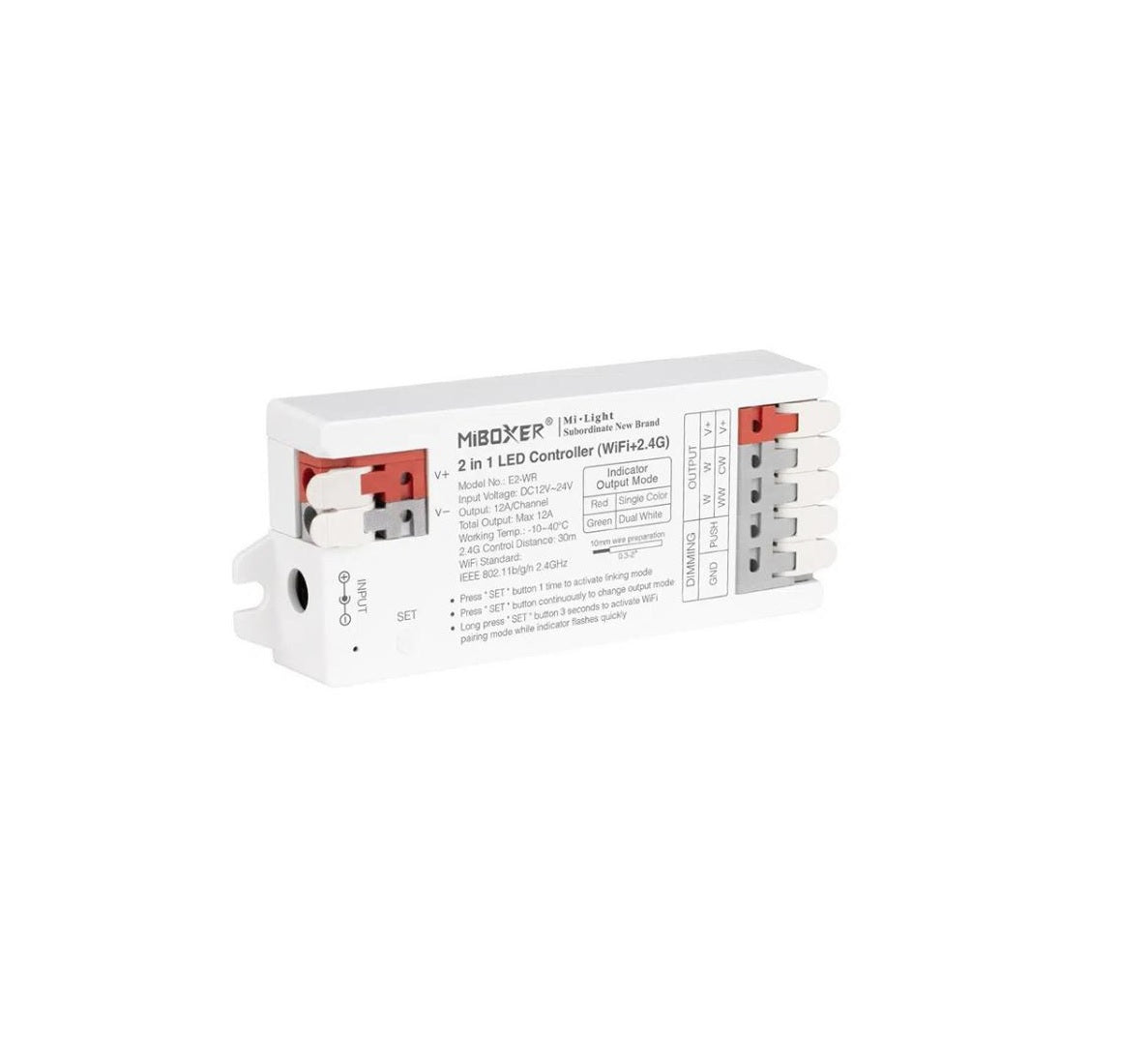 Controller for 1 zone WIFI single/CCT color LED strip (ECO)