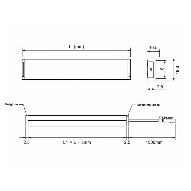 LED profiil MINI SHELF, Freecut LED-ribaga