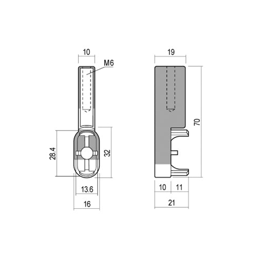 Hanging rail 15×30 side STYLE bracket — Colour: White (K-2 /LG70B-S)