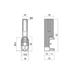 Hanging rail 15×30 side STYLE bracket — Colour: White (K-2 /LG70B-S)