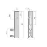Hanging rail LINEAR 4 right side bracket