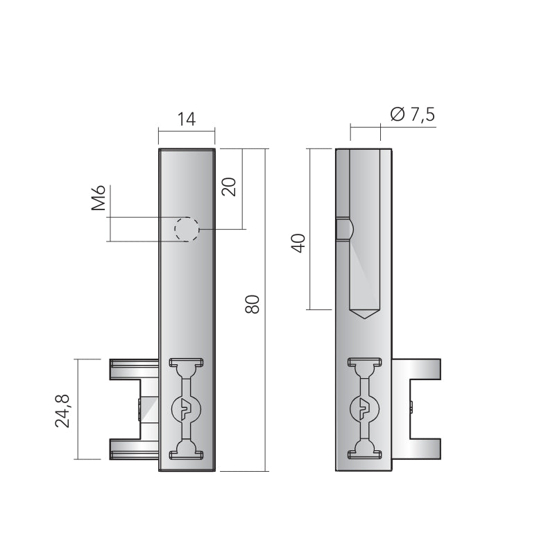 Hanging rail LINEAR 4 corner bracket