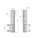 Hanging rail LINEAR 4 corner bracket