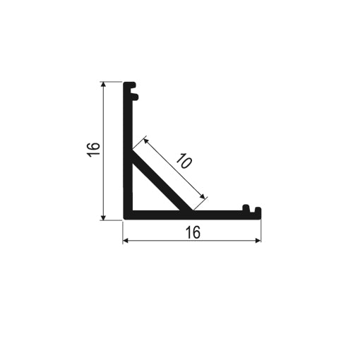LED profile CORNER 16x16
