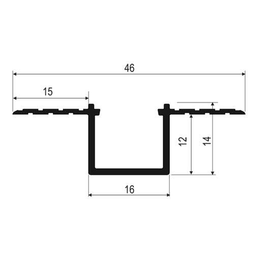 LED profile GROOVE HIDE recessed into ceilings/walls raw