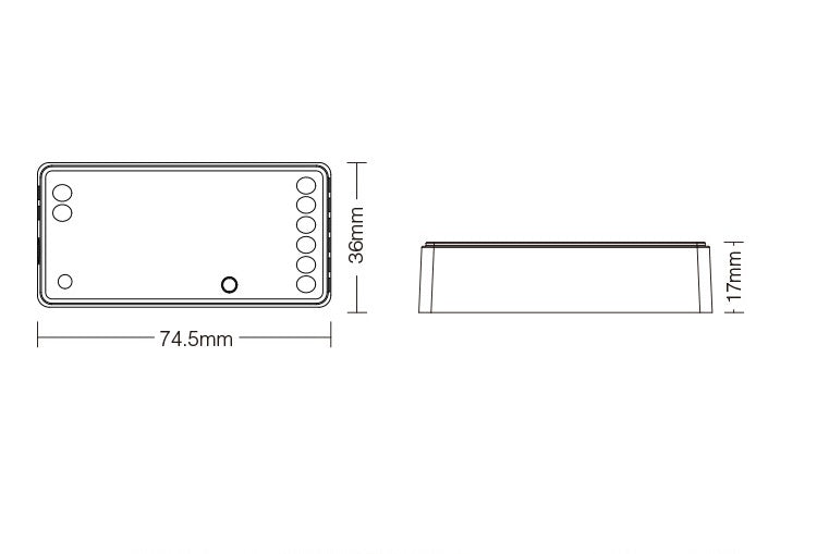 Controller for 1 zone WIFI RGB/RGBW/RGB-CCT tape (ECO) (A-V/EW-03)