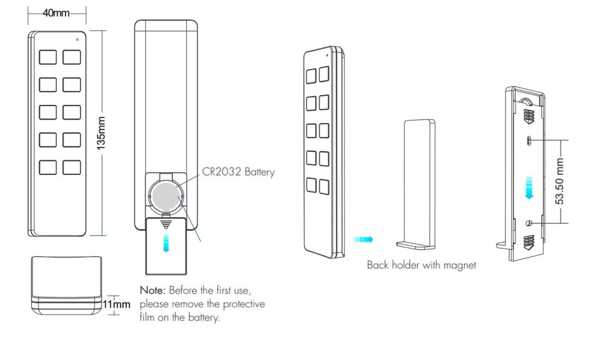 LED lighting 4 zone remote control — Warranty: 2 years, Dimensions: 135x40x11mm, Working distance: 30m