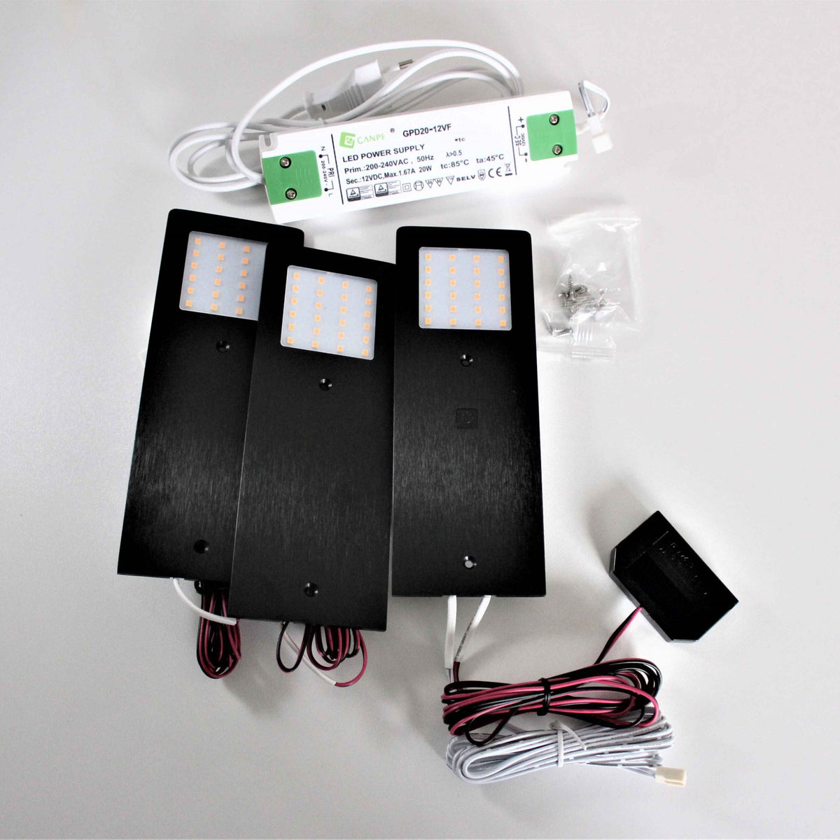 LED lamps STELLA set (3pcs) with switch black