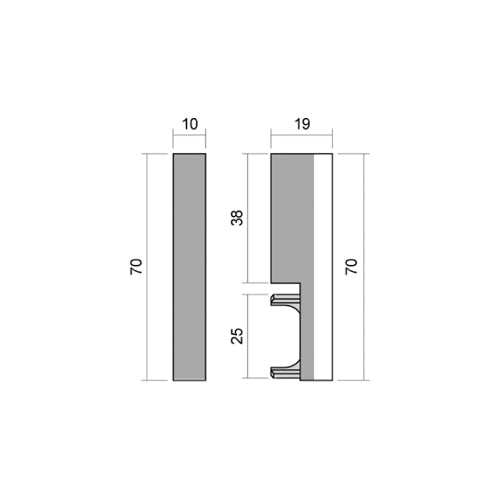 Hanging rail LINEAR S side bracket anthracite
