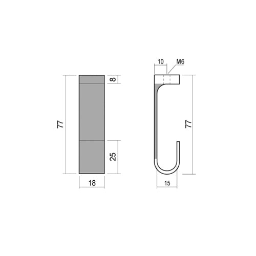 Hanging rail 15×30 Central EUROPA bracket — Colour: White (K-2 /LT77)
