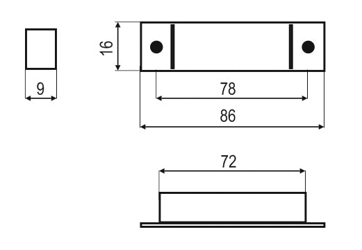 Triple sensor switch for doors (surface) grey