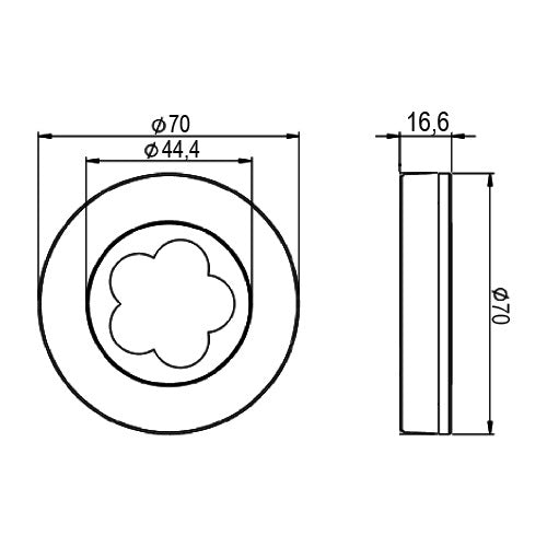 LED lamp LEDI outer ring for surface mounting (stainless steel/white) white