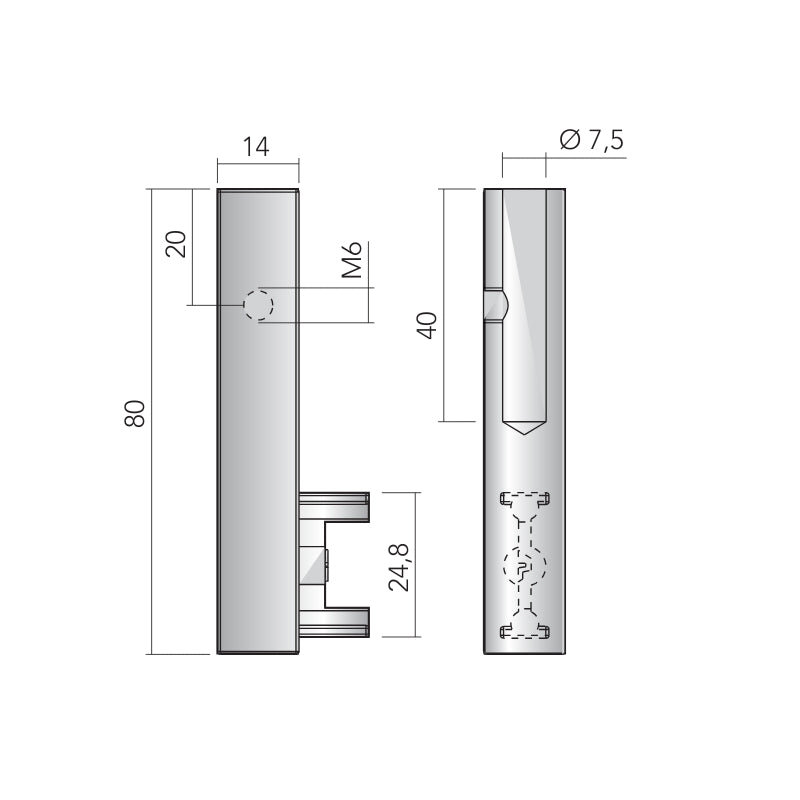 Hanging rail LINEAR 4 left side bracket (K-4/LG80J/K)