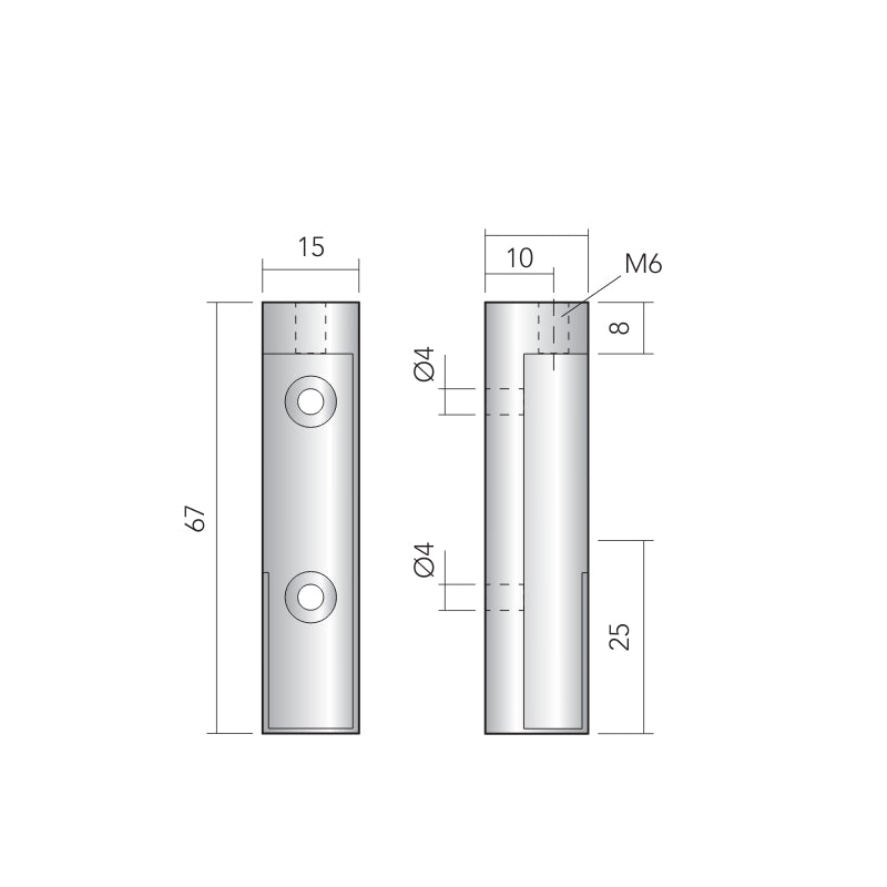 Hanging rail linear 3 left side bracket