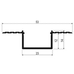 LED profile GROOVE HIDE 23 recessed into ceilings/walls raw