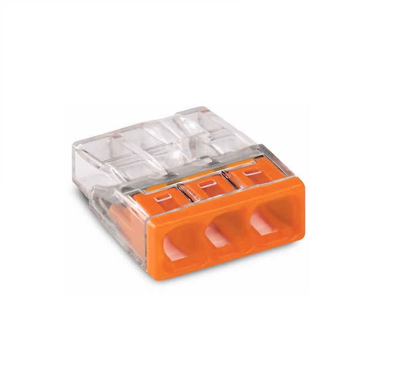 CONNECTOR WAGO FOR SOLID WIRE CABLE 3 connection points (3x0.14-4mm)
