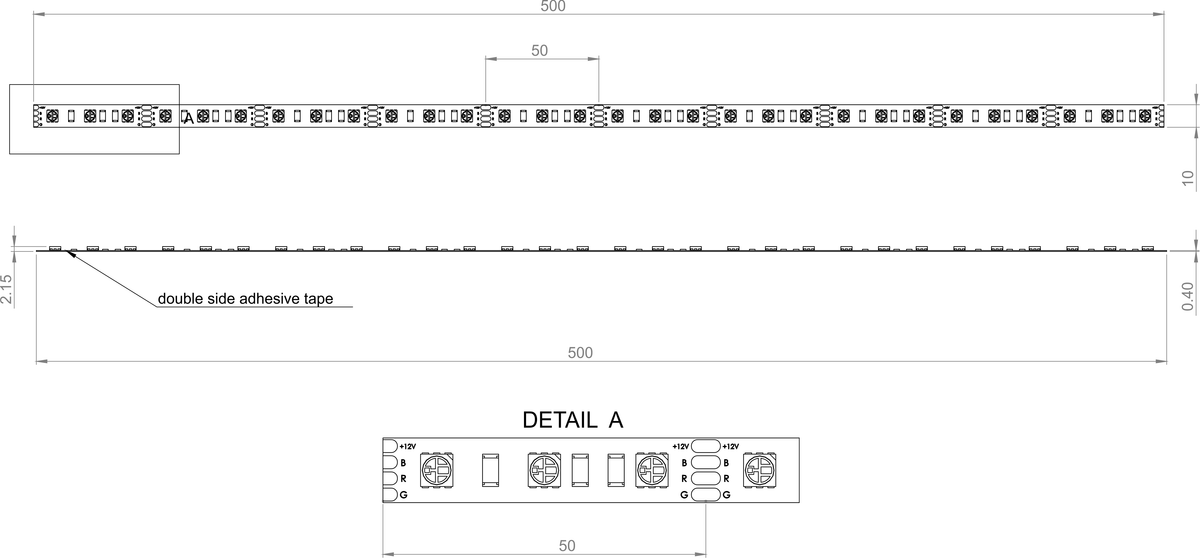 LED-riba RGB, 14,4 W/m, 60 LED/m